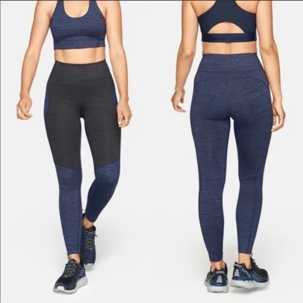 Outdoor Voices Compression Two-Toned Navy Blue Legging small - Picture 3 of 9